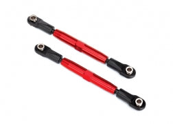 Camber links, front (TUBES red-anodized, 7075-T6 aluminum, stronger than titanium) (83mm) (2)/ rod ends (4)/ aluminum wrench (1) (#2579 3x15 BCS (4) required for installation)