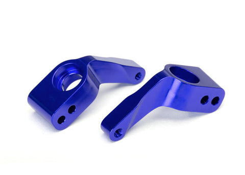 Stub axle carriers, Rustler®/Stampede®/Bandit® (2), 6061-T6 aluminum (green-anodized)/ 5x11mm ball bearings (4)