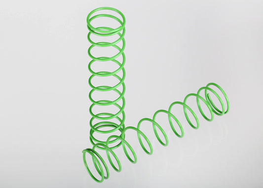 Springs, rear (green) (2) Rear green springs for Traxxas Ultra Shocks (2).
