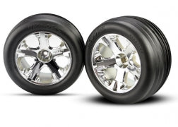 Tires & wheels, assembled, glued (2.8") (All-Star chrome wheels, ribbed tires, foam inserts) (electric front) (2)