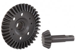 Ring gear, differential/ pinion gear, differential (machined, spiral cut) (front)
