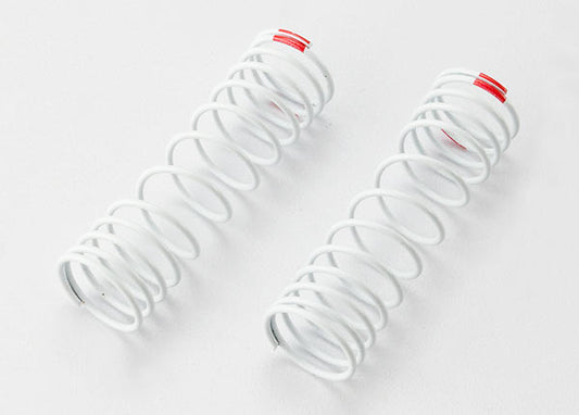 Springs, front (white) (progressive rate) (2) (fits #5862 aluminum Big Bore shocks)