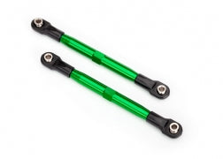 Toe links (TUBES green-anodized, 7075-T6 aluminum, stronger than titanium) (87mm) (2)/ rod ends (4)/ aluminum wrench (1)