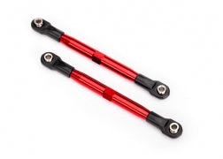 Toe links (TUBES red-anodized, 7075-T6 aluminum, stronger than titanium) (87mm) (2)/ rod ends (4)/ aluminum wrench (1)
