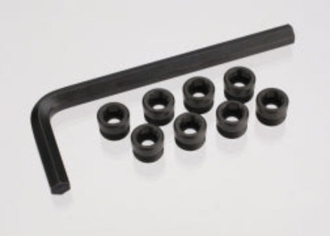 Aluminum caps, pivot ball (threaded aluminum, hard-anodized with PTFE-coating) (8)/ hex wrench, 5mm