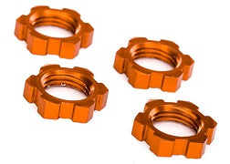 Wheel nuts, splined, 17mm, serrated (orange-anodized) (4)