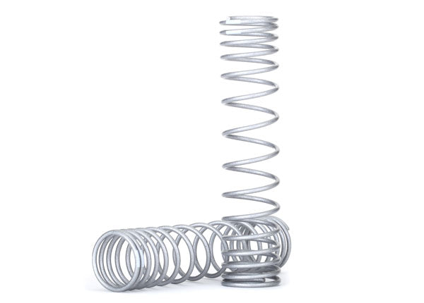 Spring, shock, front (silver) (GTR) (progressive, 0.833 rate, white stripe) (2)