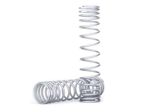 Spring, shock, front (silver) (GTR) (progressive, 0.833 rate, white stripe) (2)