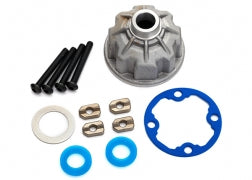 Carrier, differential (aluminum)/ x-ring gaskets (2)/ ring gear gasket/ spacers (4)/ 12.2x18x0.5 metal washer
