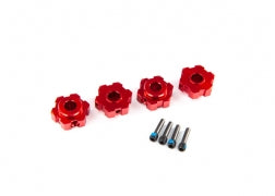 Wheel hubs, hex, aluminum (red-anodized) (4)/ 4x13mm screw pins (4)