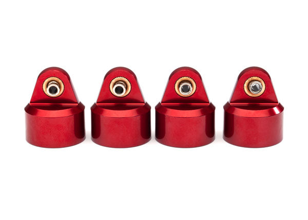 Traxxas- Shock caps, aluminum (red-anodized), GT-Maxx® shocks (4)