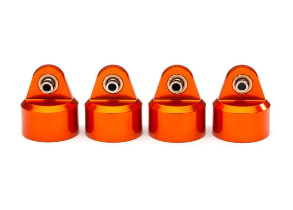 Shock caps, aluminum (orange-anodized), GT-Maxx® shocks (4)