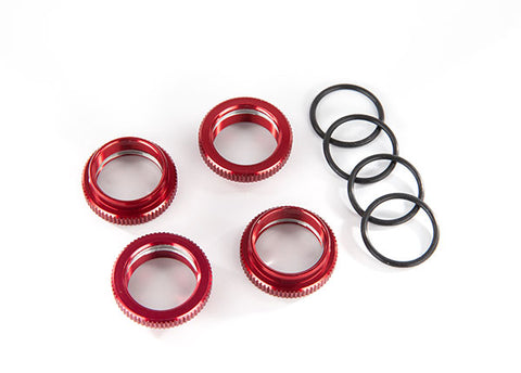 Spring retainer (adjuster), red-anodized aluminum, GT-Maxx® shocks (4) (assembled with o-ring)