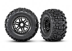 Tires & wheels, assembled, glued (black wheels, dual profile (2.8