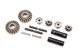 Gear set, differential (output gears (2)/ spider gears (4)/ spider gear shaft (2)/ output shaft (2)/ 2.5X13.8 pin (2))