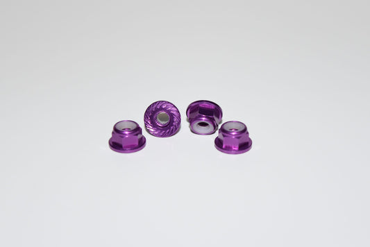 Vision Racing M4 Aluminum Knurled And Flanged Locknuts