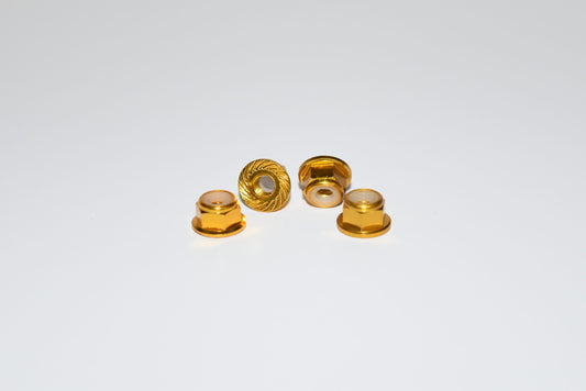 Vision Racing M4 Aluminum Knurled And Flanged Locknuts