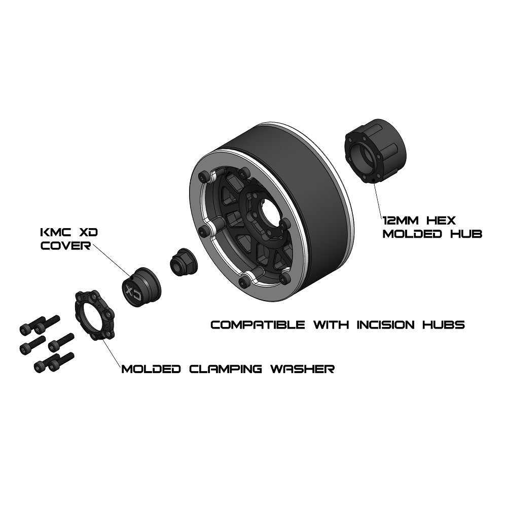 Incision KMC 1.9 XD229 Plastic Beadlock Wheel Set (2 Wheels)