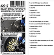 SLASH STEEL TOP SHAFT, HEAVY DUTY FOR MK2 AND DR10 SLIPPERS