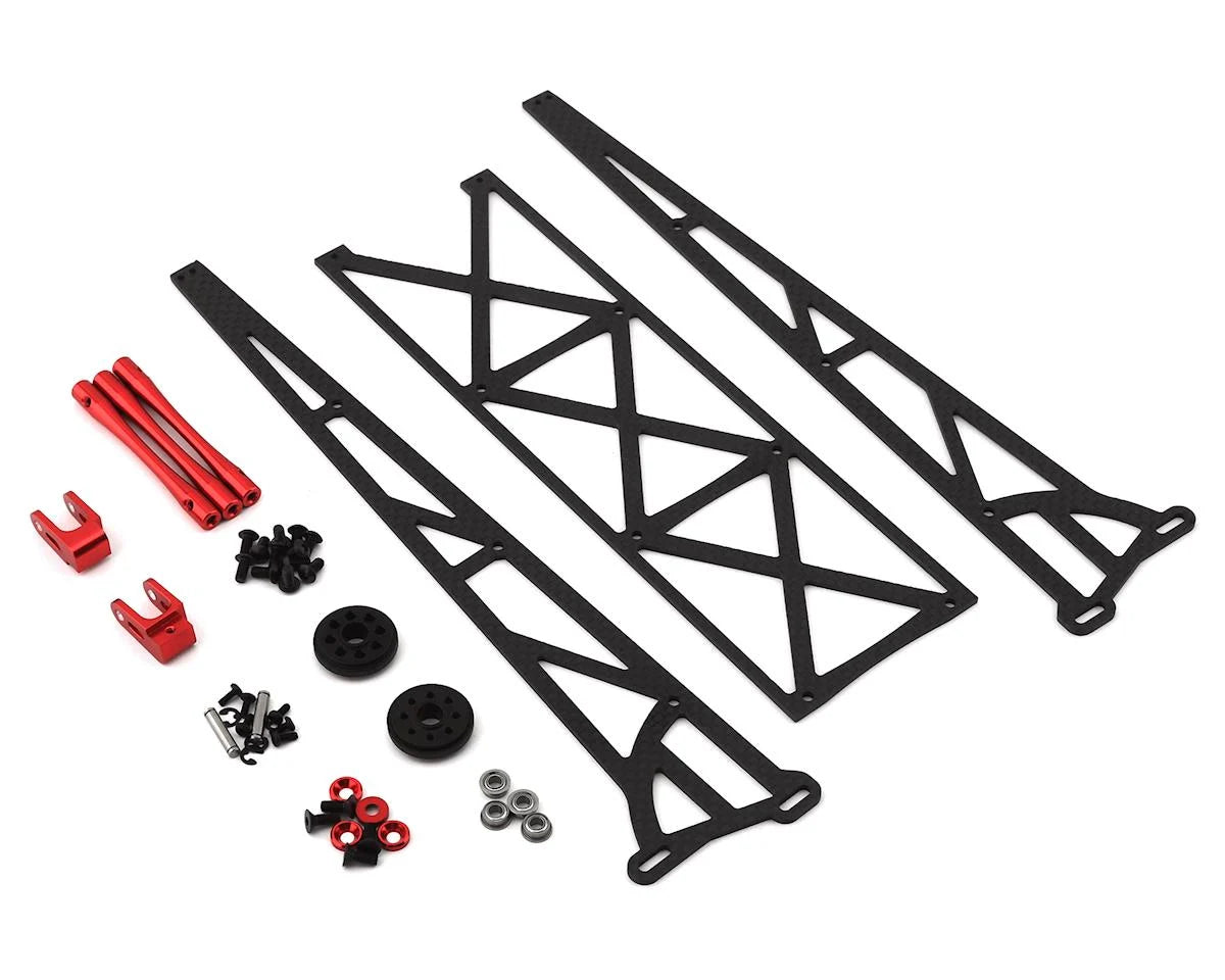 DragRace Concepts 10" Slider Wheelie Bar w/Plastic Wheels (Red)