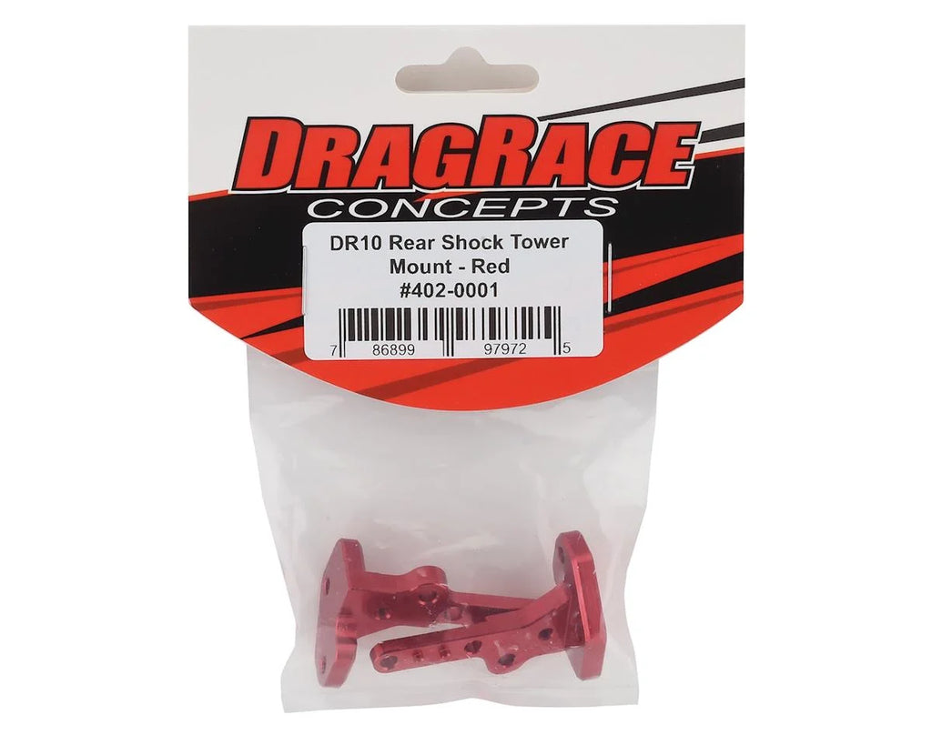 DragRace Concepts Team Associated DR10 ARB Rear Shock Tower Mounts (Red)