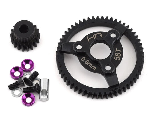 Hot Racing Traxxas 32P Steel Pinion & Spur Gear Set (Purple) (18T/56T) (Slash, Rustler, Stampede, Bandit)