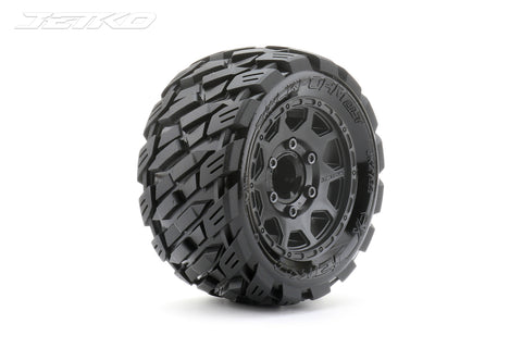 Jetko Rockform 1/10 ST 2.8 Tires Mounted on Black Claw Rims, Medium Soft, 17mm Hex, (2)