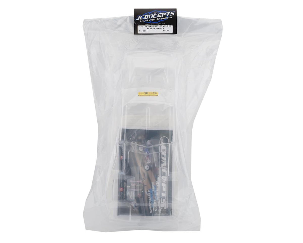 JConcepts Traxxas Rustler VXL F2 Stadium Truck Body w/Spoiler (Clear)