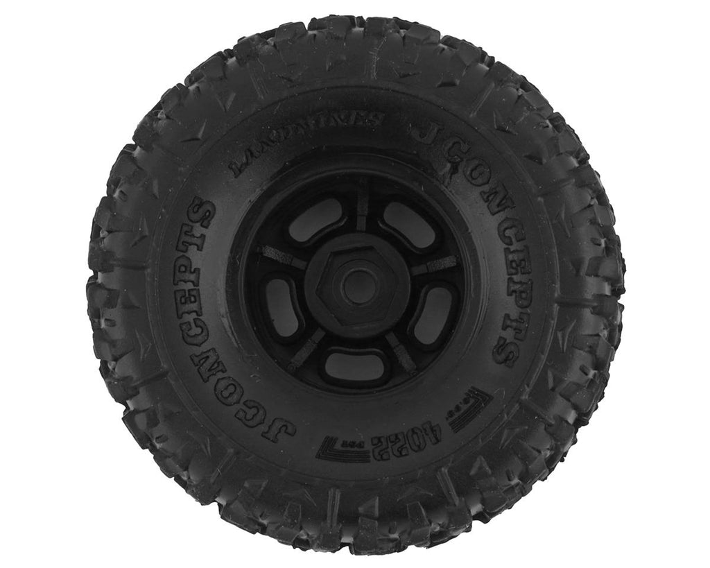 JConcepts Landmines 1.0" Pre-Mounted Tires w/Glide 5 Wheels (Black) (4) (Gold) w/7mm Hex
