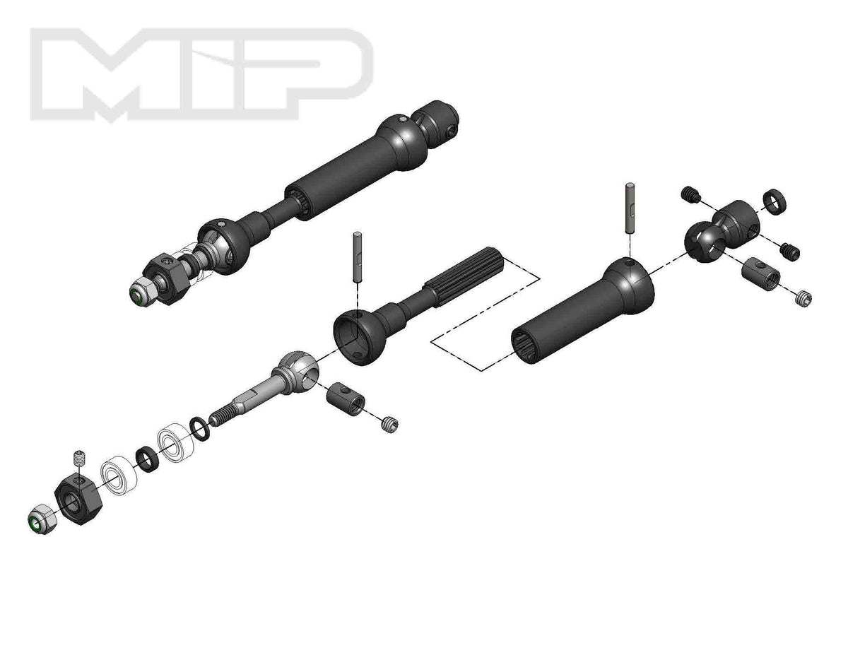 X-Duty CVD Drive Kit, Rear, 87mm to 112mm w/ 10mm x 5mm Bearing, for Traxxas Slash/Rally/Stampede