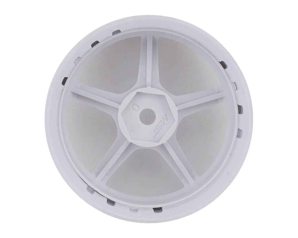 MST GT Wheel Set (White/White) (4) (Offset Changeable) w/12mm Hex