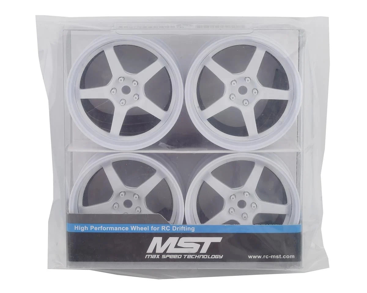 MST GT Wheel Set (White/White) (4) (Offset Changeable) w/12mm Hex