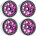 B3 Aluminum 1.9 Beadlock Wheels 9mm Hubs, Pink, for 1/10 Rock Crawler, 4pcs