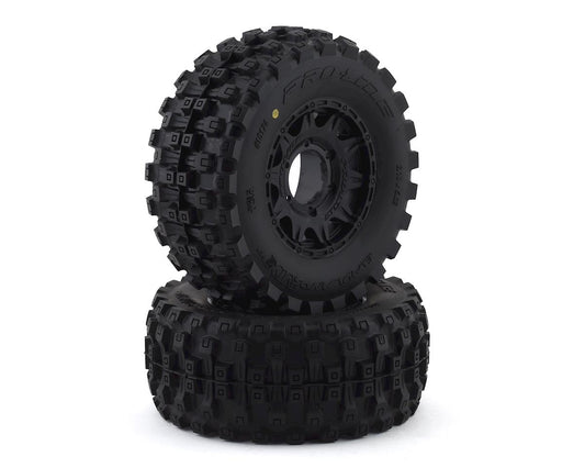 Pro-Line Badlands MX28 Belted 2.8" Pre-Mounted Truck Tires (2) (Black) (M2) w/Raid 6x30 Removable Hex Wheels