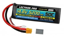 Lectron Pro 14.8V 5200mAh 50C Lipo Battery Soft Pack with XT60 Connector + CSRC adapter for XT60 batteries to popular RC vehicles