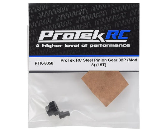 ProTek RC Steel 32P Pinion Gear w/3.17mm Reducer Sleeve (Mod .8) (5mm Bore) (15T)