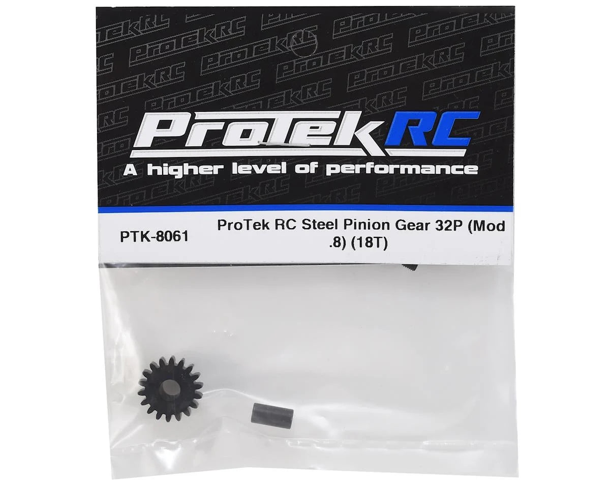 ProTek RC Steel 32P Pinion Gear w/3.17mm Reducer Sleeve (Mod .8) (5mm Bore) (18T)