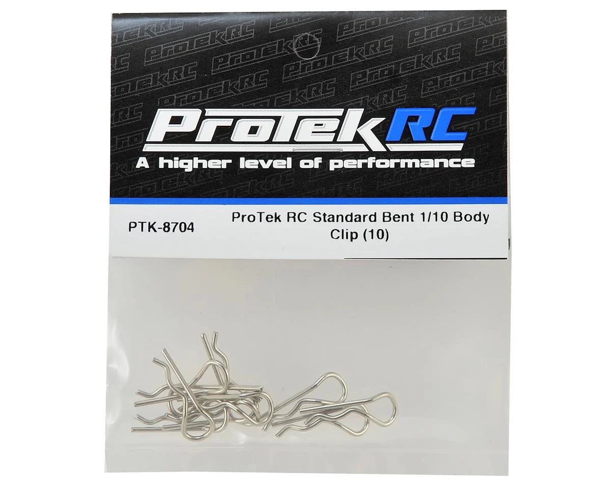 ProTek RC Standard Bent Body Clip (10) (1/10 Scale)