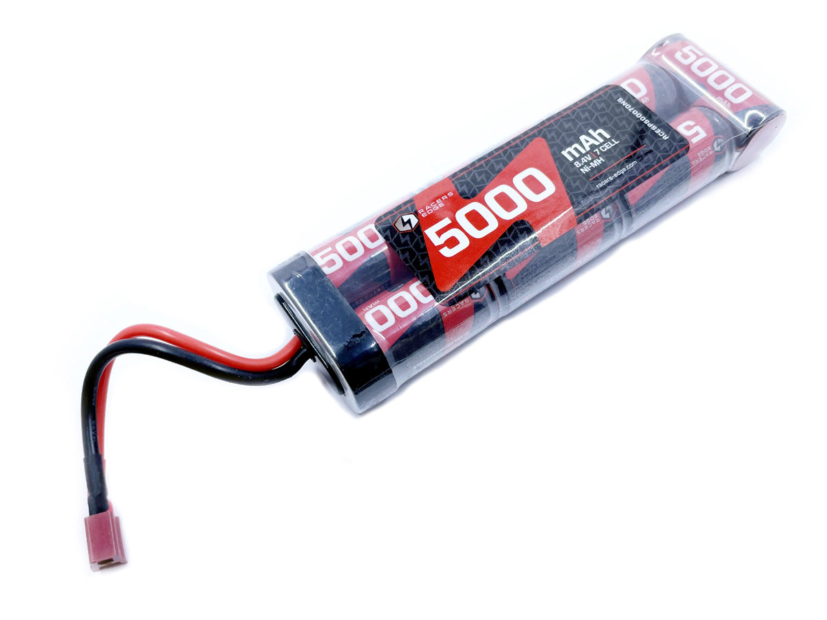 Racers Edge 5000mAh 8.4V 7-Cell NiMH Flat Battery Pack w/ T-Plug