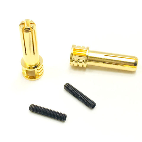 Trinity Certified Adjustable 5mm Pure Copper Gold Plated Bullet Connectors (2) Males