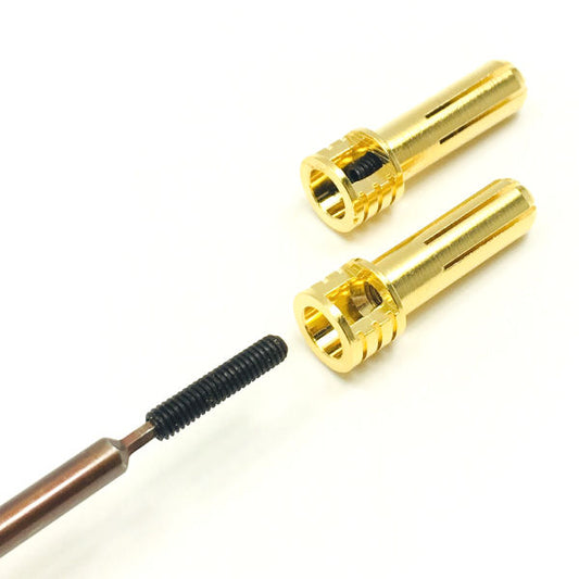Trinity Certified Adjustable 5mm Pure Copper Gold Plated Bullet Connectors (2) Males