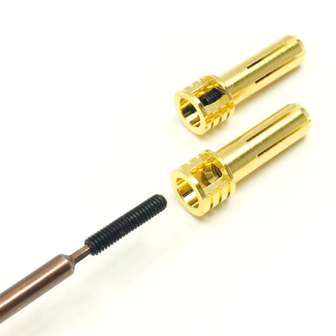 Trinity Certified Adjustable 5mm Pure Copper Gold Plated Bullet Connectors (2) Males