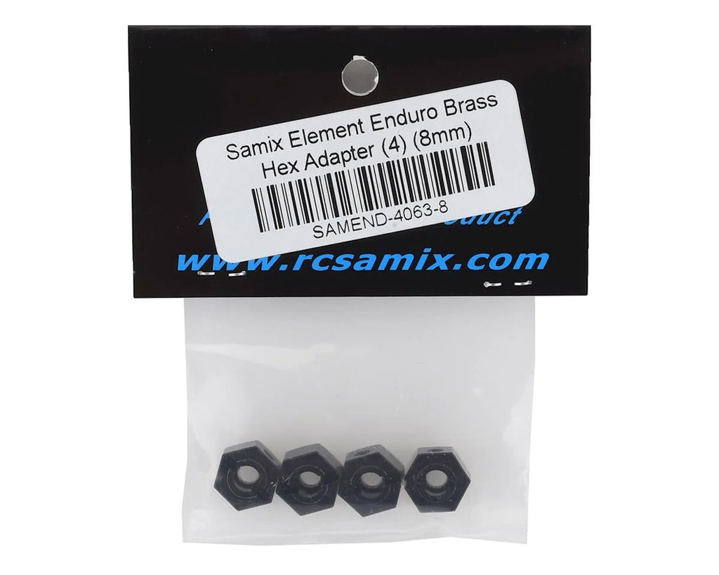 Samix Element Enduro Brass Hex Adapter (Black) (4) (8mm)