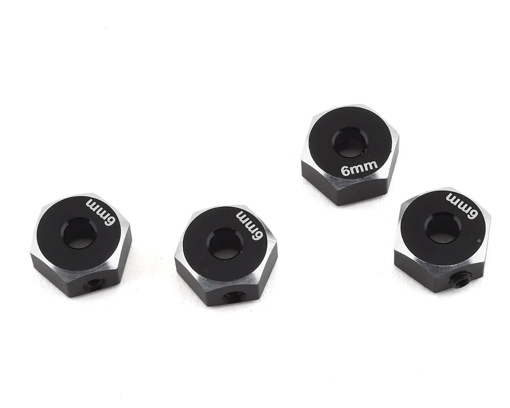 Samix SCX10 II Aluminum 12mm Hex Adapter (Black) (4) (6mm)