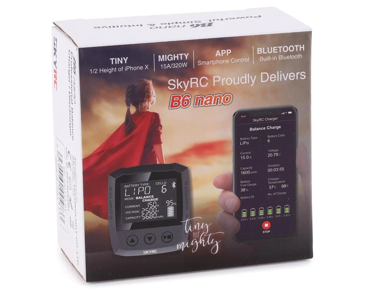SkyRC B6 Nano LiPo/LiFe/LiIon/LiHV/NiMH/NiCD DC Battery Charger (6S/15A/320W)