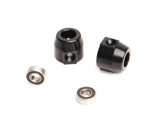 Aluminum Rear Lock-Outs, w/ 5x11mm Oversize Bearing, Black, for Vaterra Ascender, 1pr