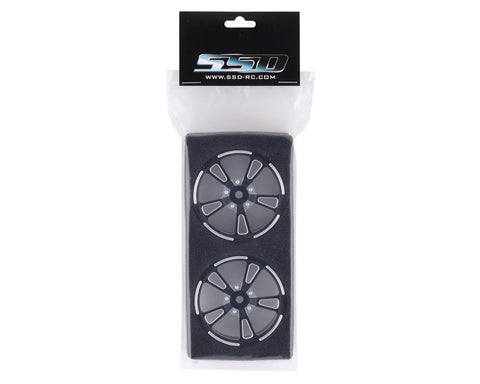 SSD RC V Spoke Aluminum Front 2.2” Drag Racing Wheels (Black) (2)
