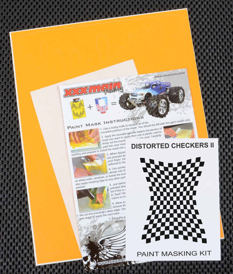 XXX Main Racing M006L Distorted Checkers II Paint Mask