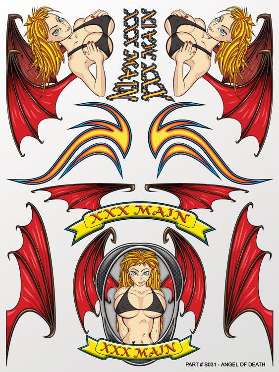 XXX Main Racing S031 Angel Of Death Sticker Sheet