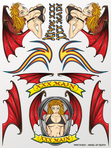 XXX Main Racing S031 Angel Of Death Sticker Sheet